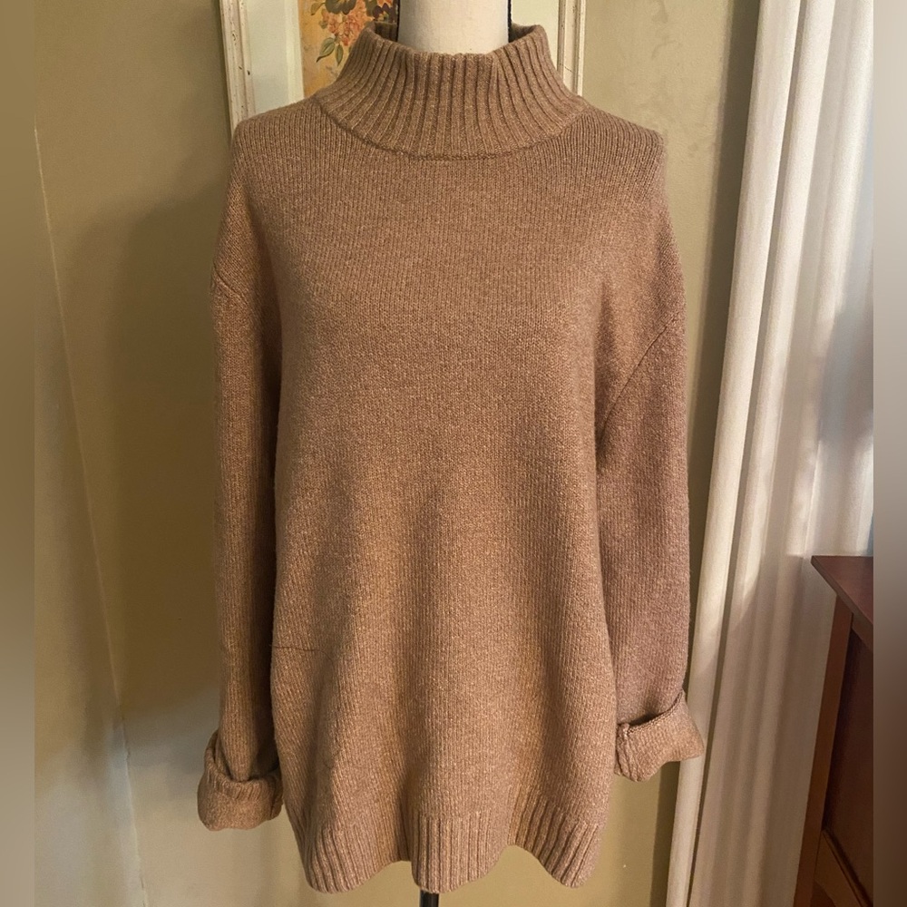 Amazon Essentials New with Tag Caramel Mock Neck Oversized Sweater XXL